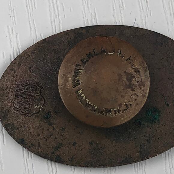 Antique 1919 WWI US Shipyard Volunteer Copper Alloy Button Whitehead & Hoag Co - Picture 5 of 8